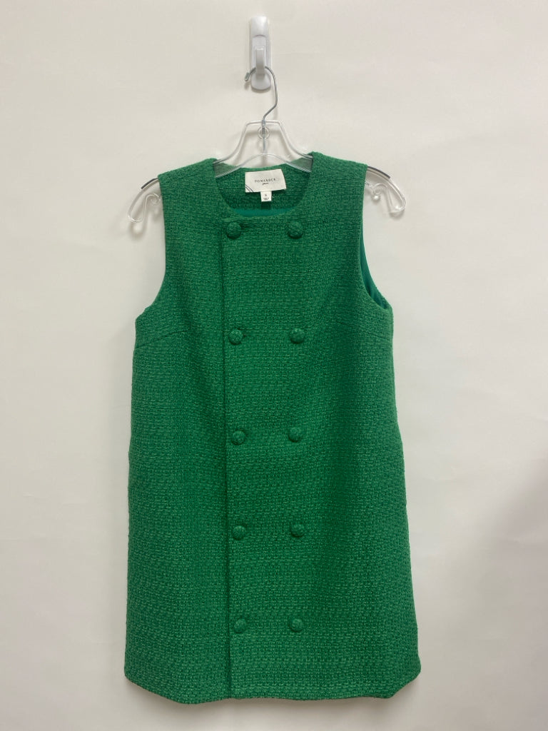 Pomander Place Size S Green Woven Sleeveless Ladies Dress