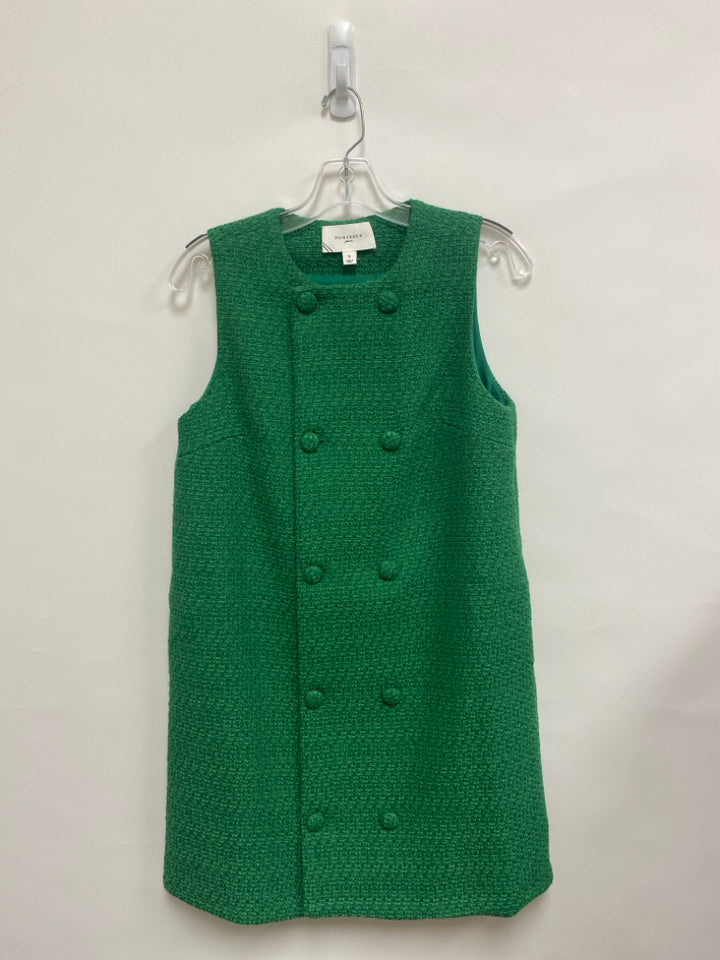 Pomander Place Size S Green Woven Sleeveless Ladies Dress
