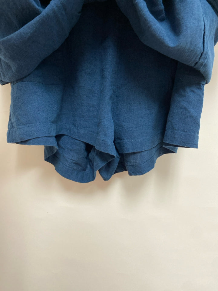 NWT Free People Size L Navy Linen Ladies 2pc Shorts