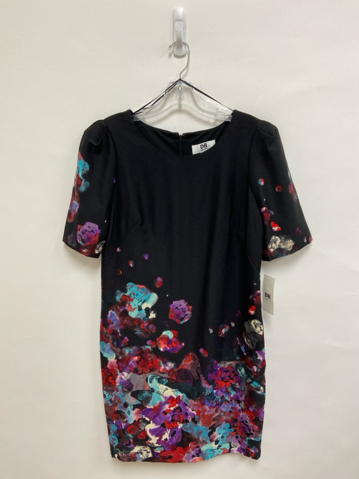 NWT Size 10 Black Multi Color Trimmed Ladies Dress