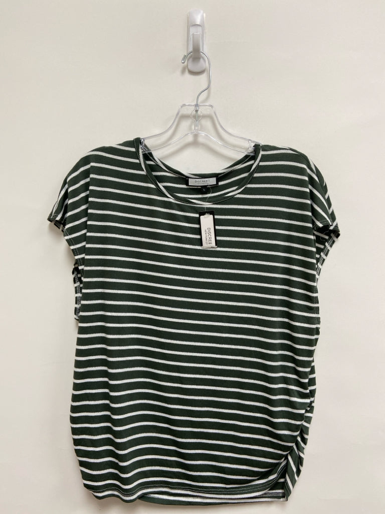 NWT Size L Dark Green White Stripes Sleeveless Ladies Top