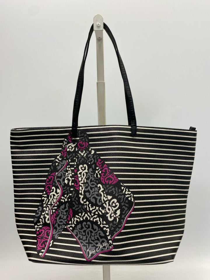 Vera Bradley Black White Stripe(s) Tote Bag