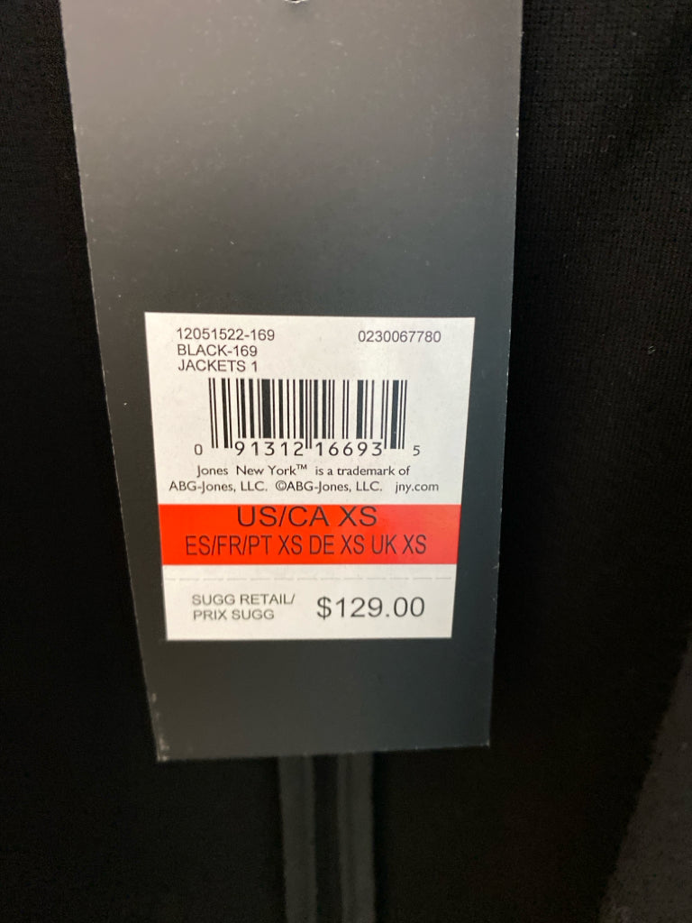 NWT Jones New York Size XS Black Ladies Jacket
