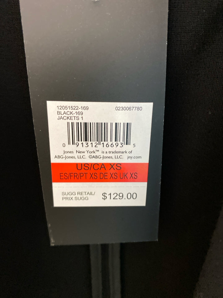 NWT Jones New York Size XS Black Ladies Jacket
