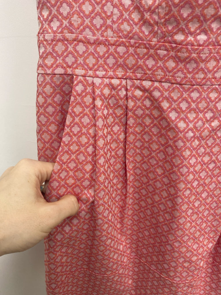 Nanette Lepore Size 10 Pink Coral Quatrefoil Sleeveless Ladies Dress