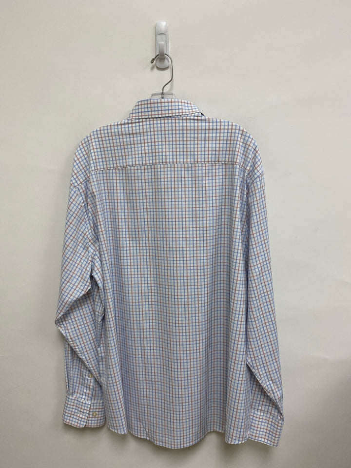 Peter Millar Size XL White Blue/Red Plaid Men&