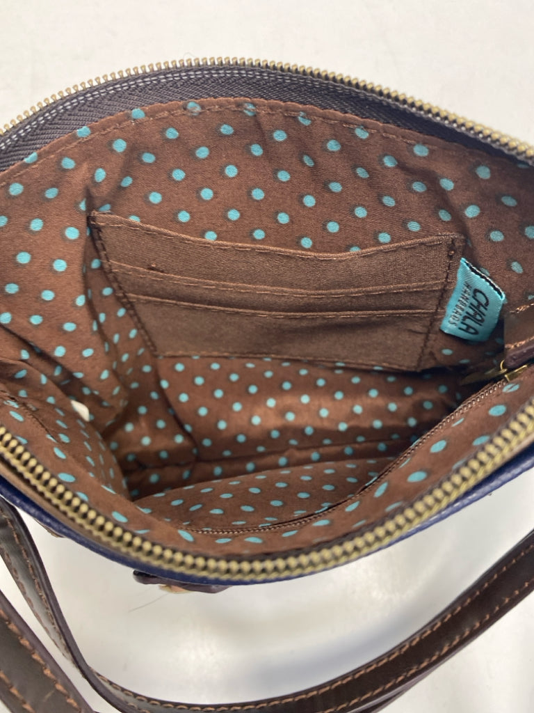 NWT Chala Navy Brown/Tan Horse(s) Crossbody