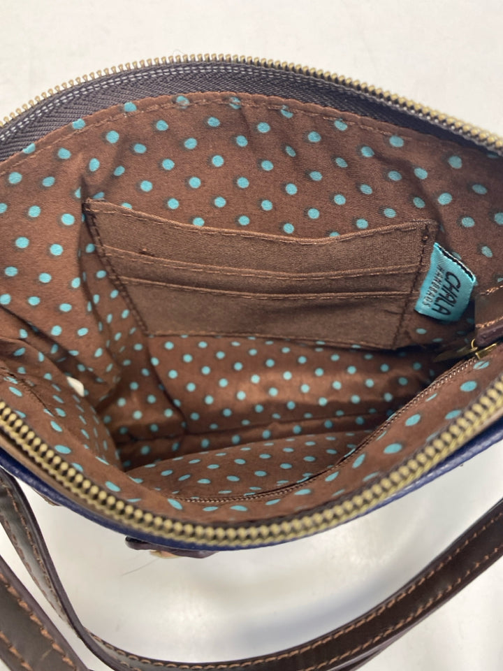 NWT Chala Navy Brown/Tan Horse(s) Crossbody