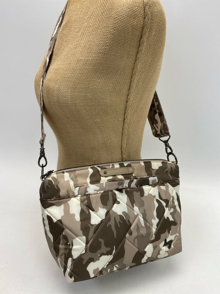 Lug Brown White Camouflage Nylon Crossbody