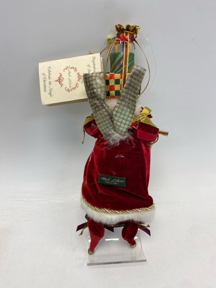 NWT Mark Roberts Burgundy Gold/Cream Santa Ornaments