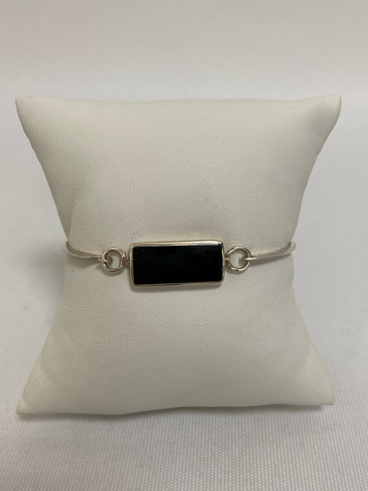 Silver Black Square Bracelet