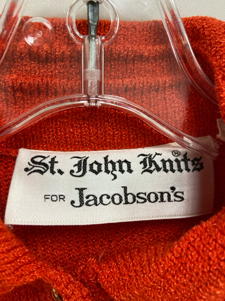 ST. JOHN Size S Orange Cardigan Ladies Sweater