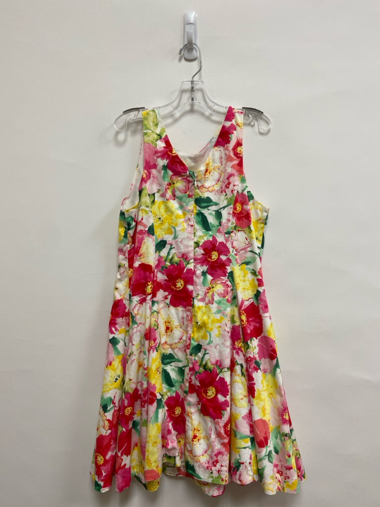 Polo SIZE 16 White/Pink Yellow/Green Flowers Sleeveless Girl&