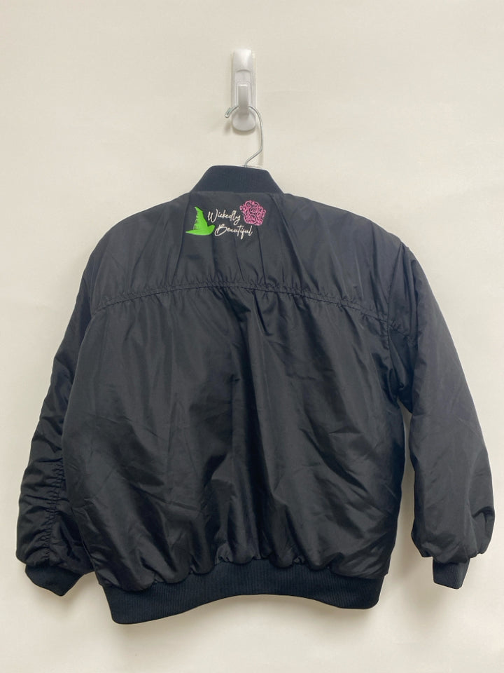SIZE 7/8 Black Pink/Green Zip Down Girl&