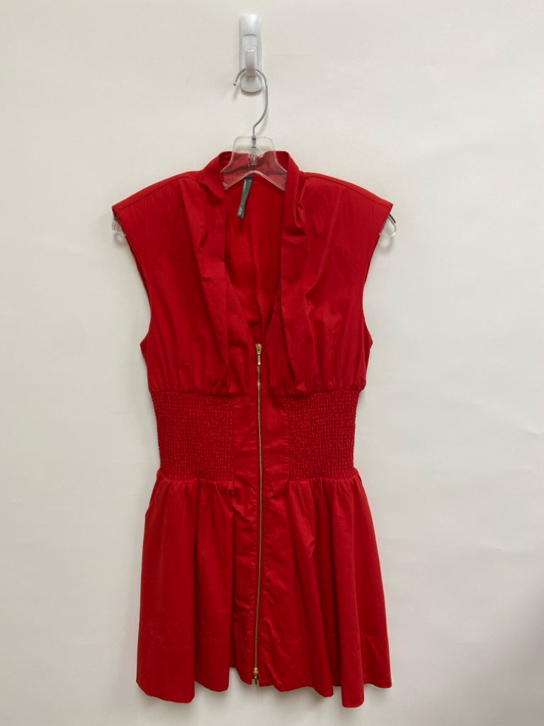 Anthropologie Size S Red Smocking Sleeveless Ladies Dress