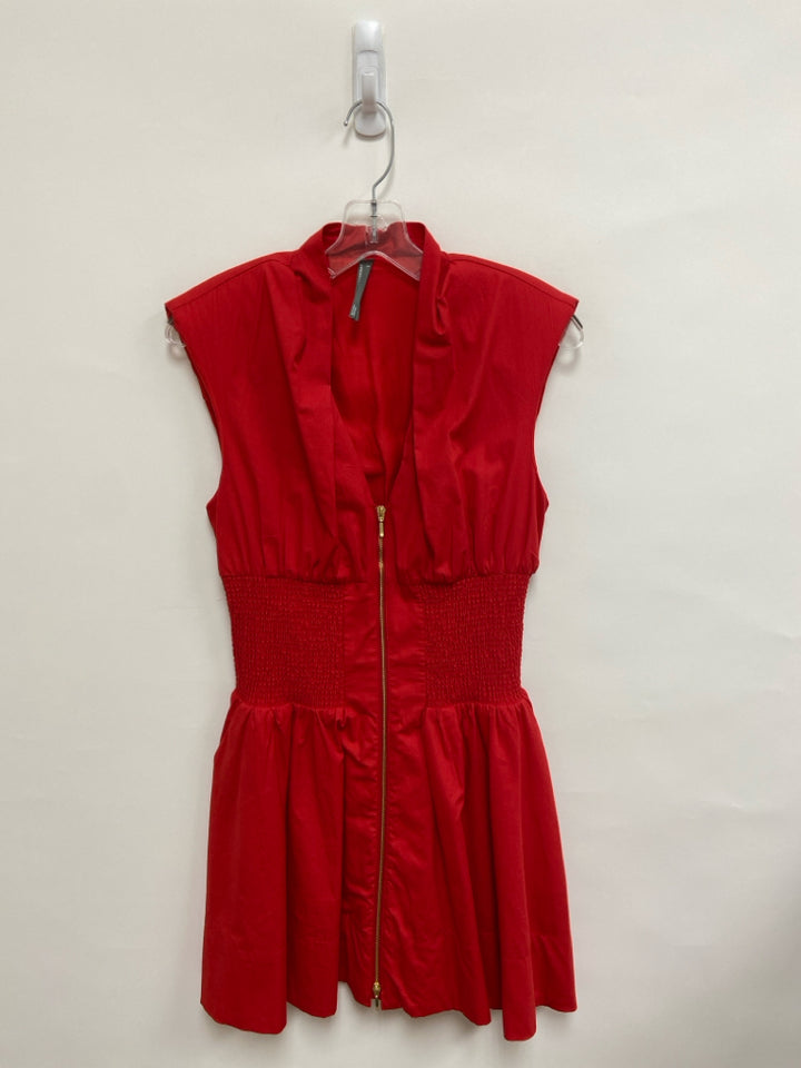 Anthropologie Size S Red Smocking Sleeveless Ladies Dress