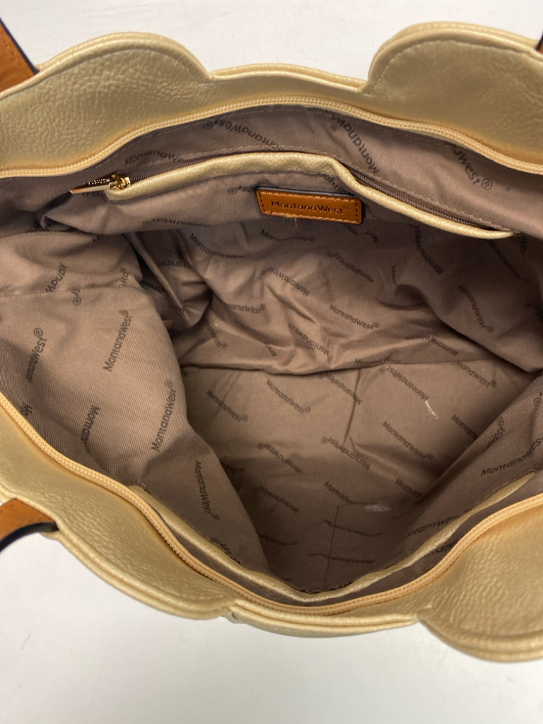 Montana West Gold Brown Handbag