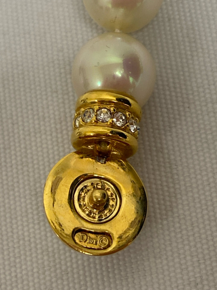 Dior Champagne Gold Color Jeweled Necklace
