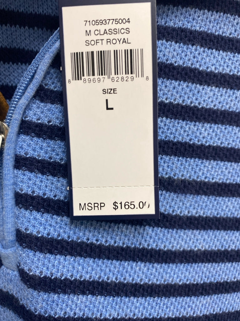 NWT Polo Size L Blue Navy Striped Men&
