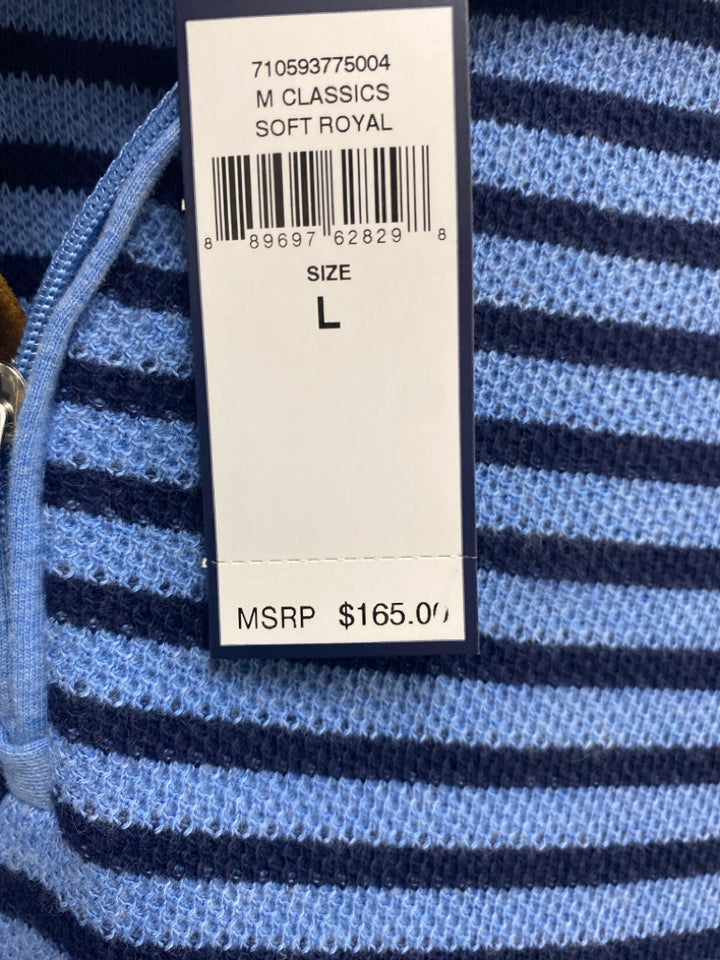 NWT Polo Size L Blue Navy Striped Men&