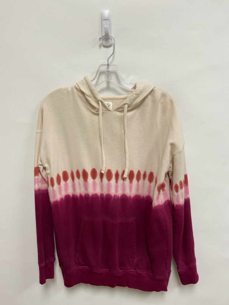 True Craft Size M Beige Raspberry Hooded Ladies Sweatshirt
