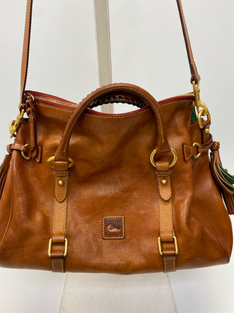 Dooney &amp; Bourke Brown Tassel(es) Leather Handbag