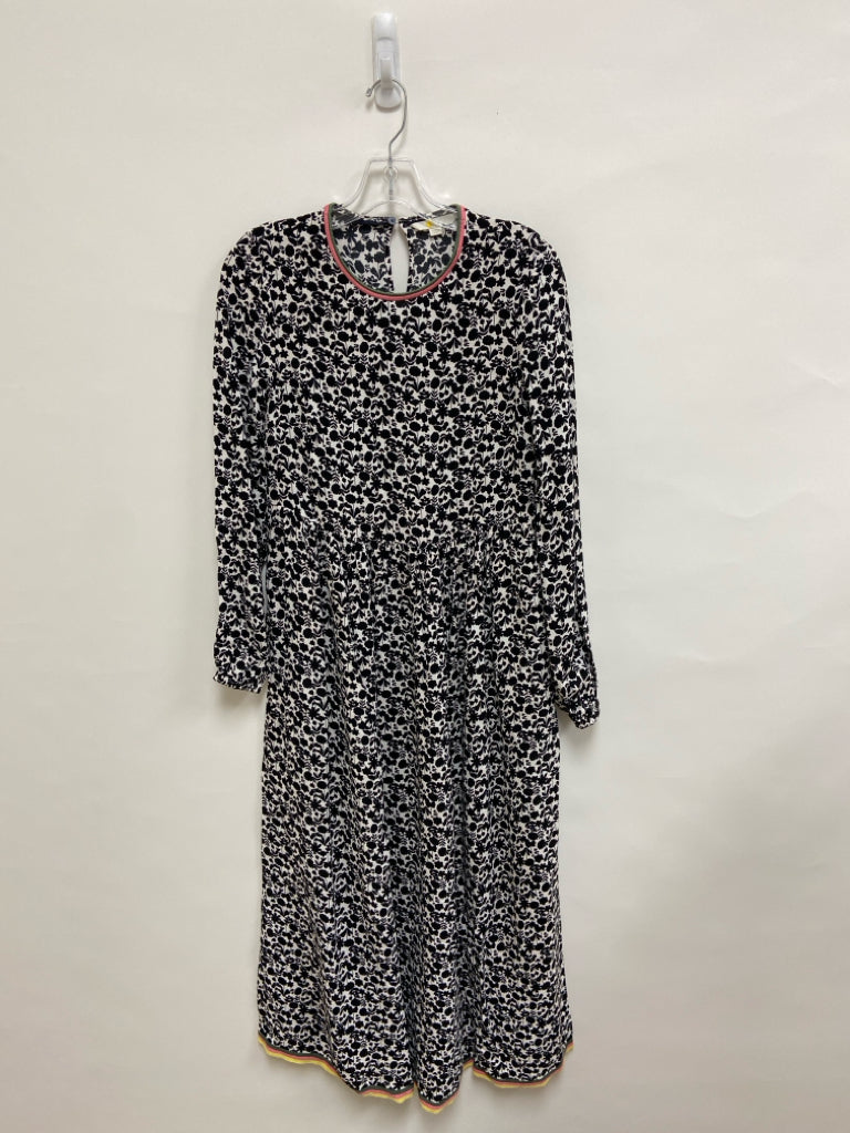 Boden Size 6 White Black Print Long Sleeve Ladies Dress