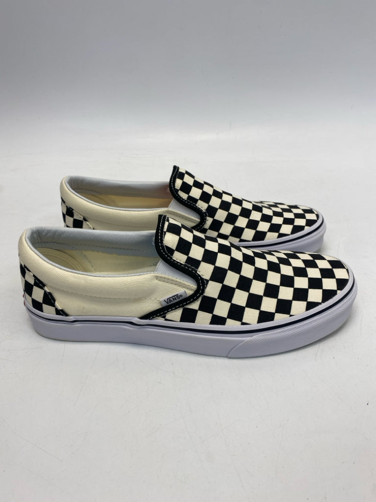 NWOT Vans US Shoe Size 10.5 Cream Black Checkered Sneakers