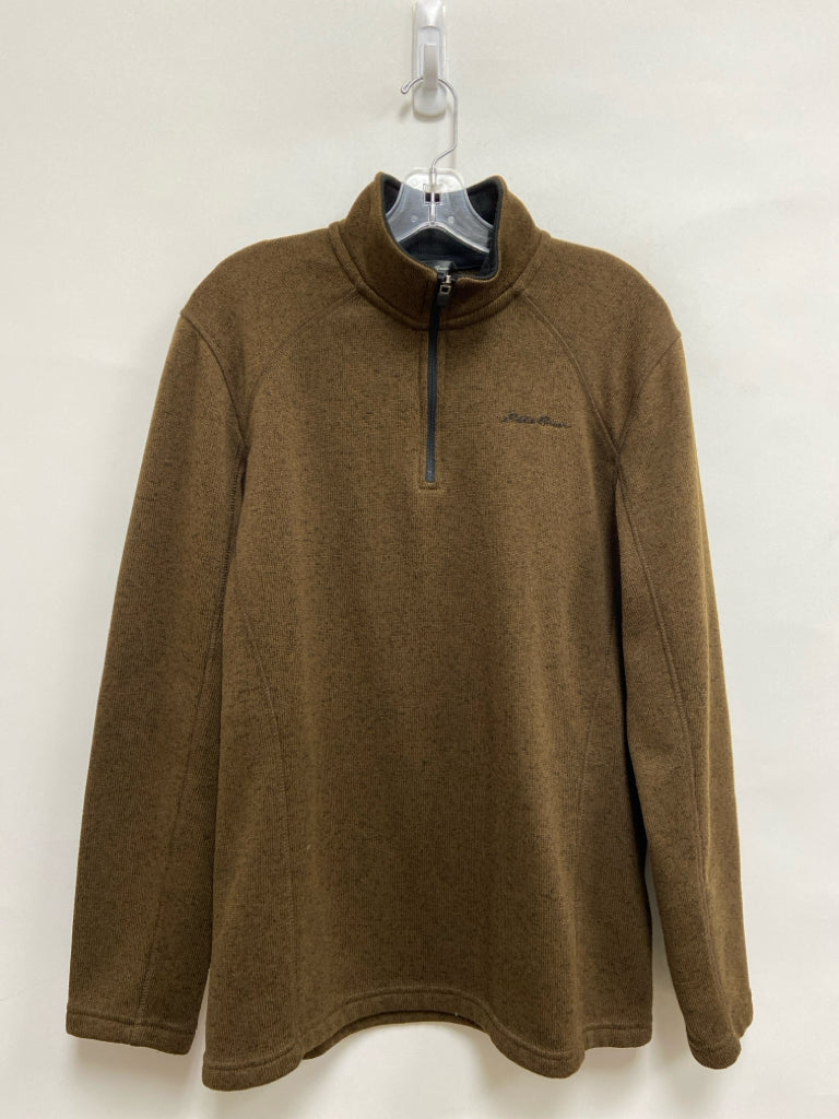 Eddie Bauer Size M Dark Brown Mottled Knit Men&