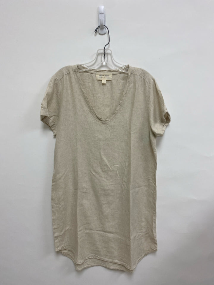 Cloth &amp; Stone Size L Tan V Neck Ladies Dress