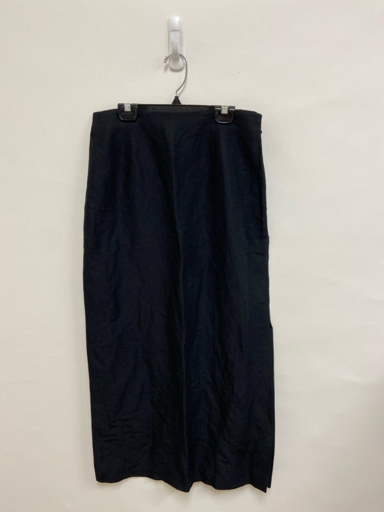 LOFT Size 8 Black Linen Blend Ladies Skirt