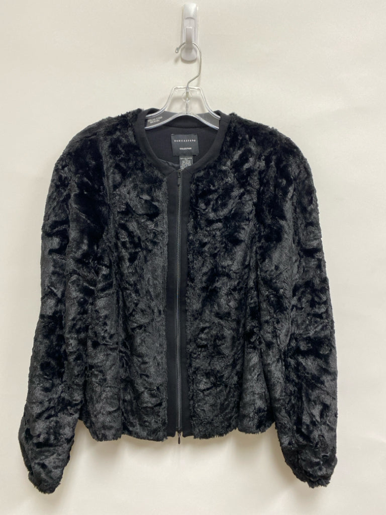 Doncaster Size M Black Zip Down Faux Fur Ladies Jacket