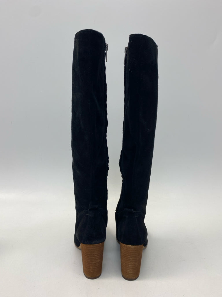 Sam Edelman US Shoe Size 7 Black Print Side Zipper Suede Boots