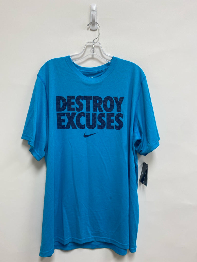 NWT Nike Size XL Turquoise Navy Words Men&