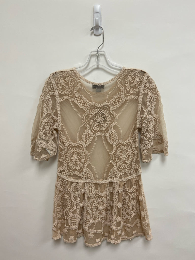 NWT Size S Tan Embroidered Mesh Ladies Dress