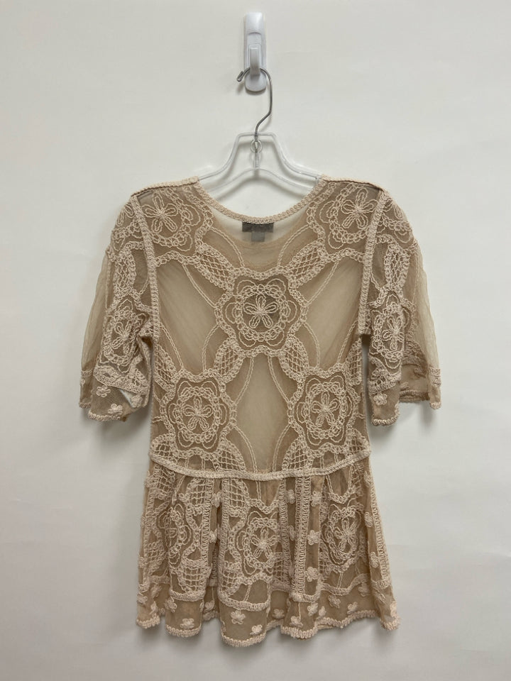 NWT Size S Tan Embroidered Mesh Ladies Dress