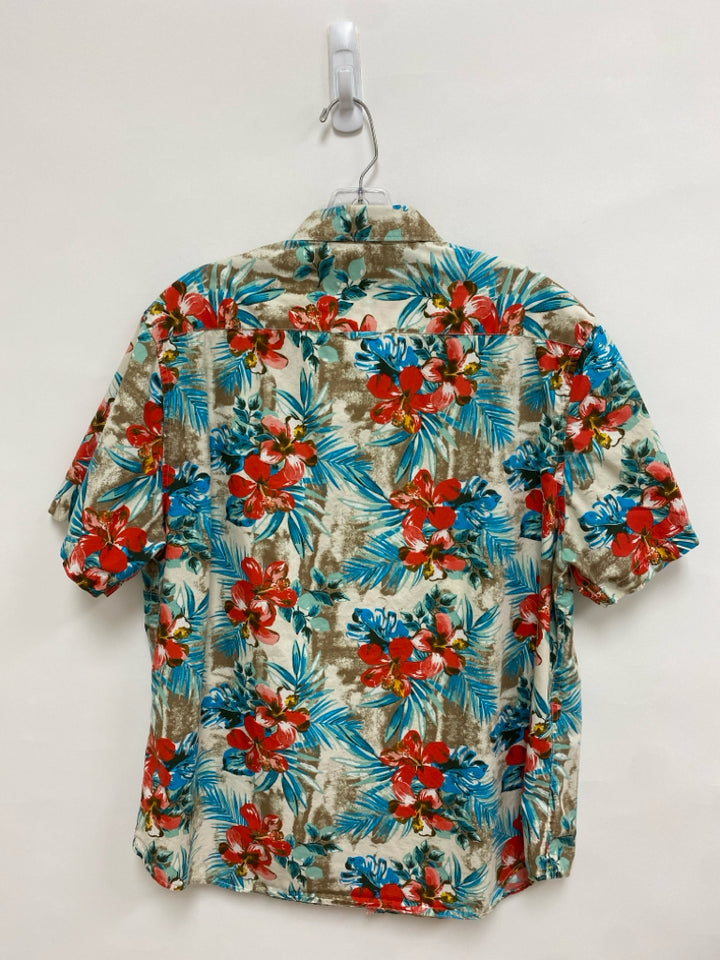 Denim &amp; Flower Size XL Beige/Aqua Red/Brown Tropical Men&