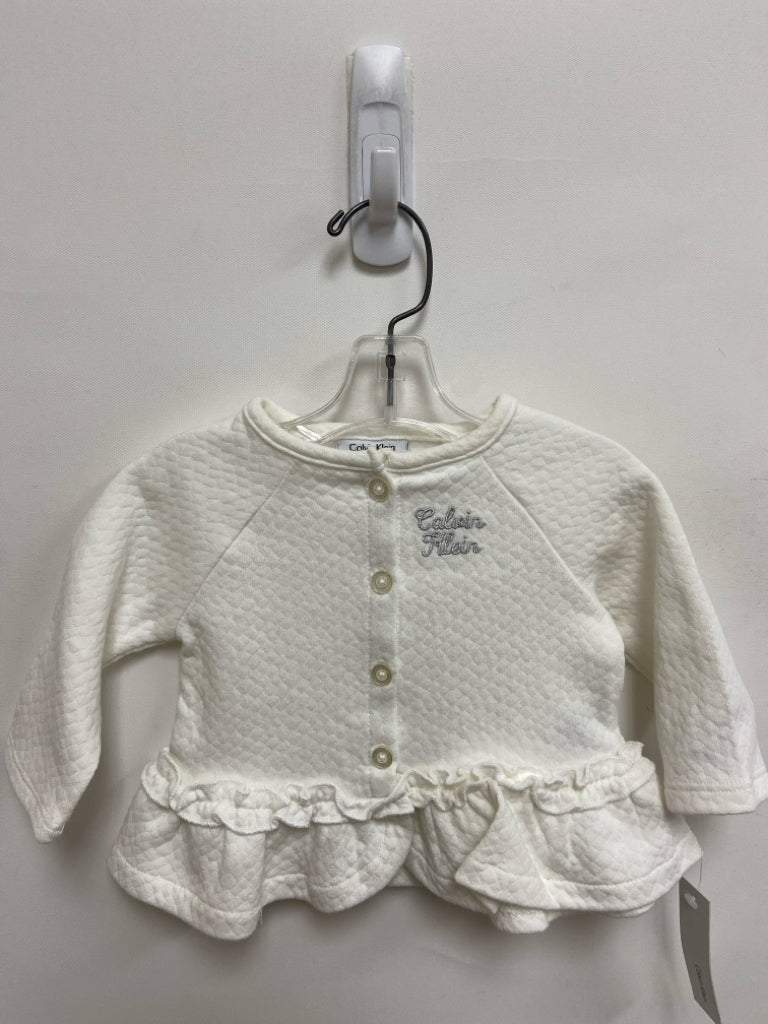 NWT Calvin Klein SIZE 3-6M White Texture Long Sleeve Girl&