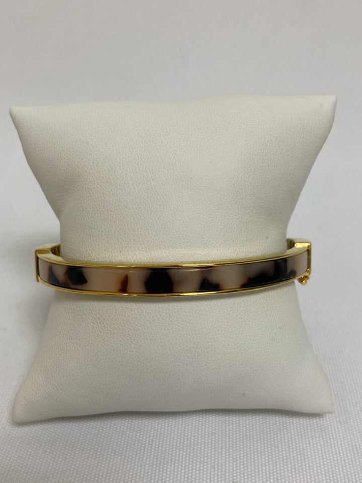 Talbots Cream/Brown Gold Color Inlay Bracelet