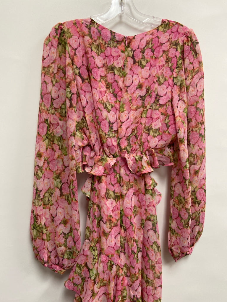 NWT endless rose Size M Pink Green Roses Ladies Dress