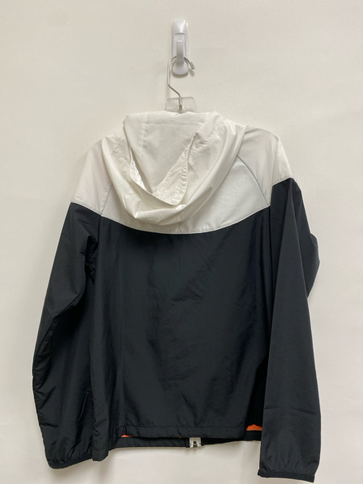 Nike SIZE M White/Black Orange Logo Zip Down Girl&