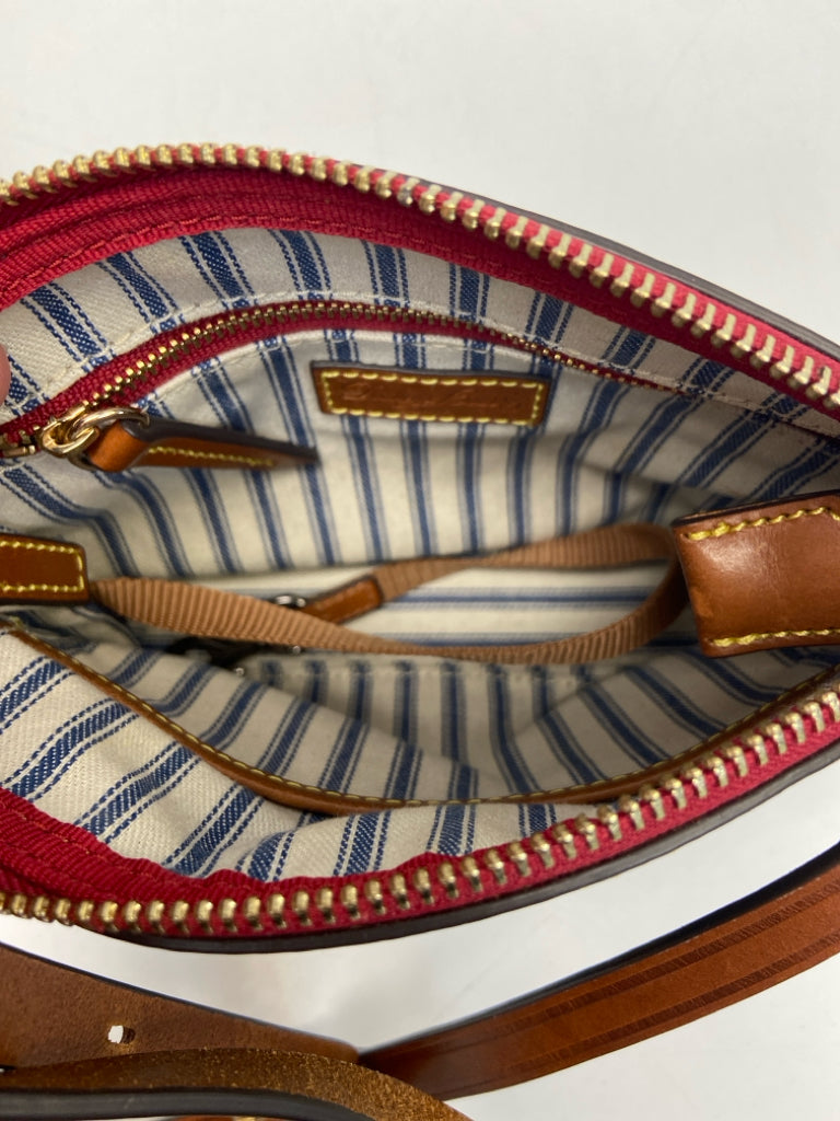 Dooney &amp; Bourke Navy Brown Nylon Crossbody