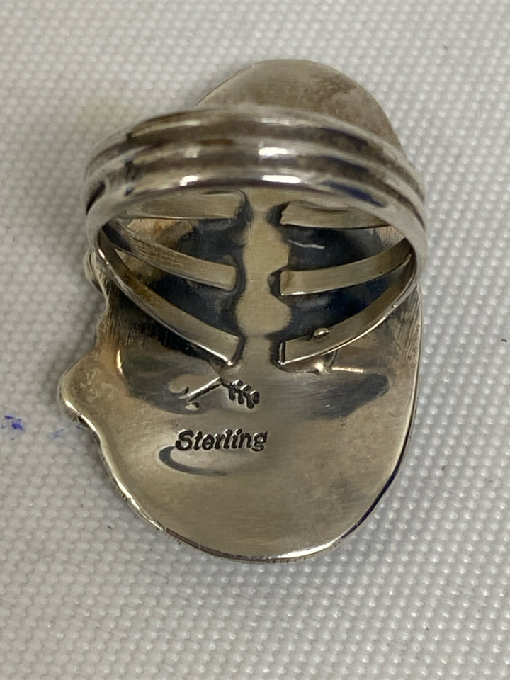 Silver Black/White Stones Ring