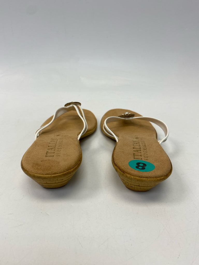 ItalianShoemaker  Size 8 White Rhinestone(s) Sandals