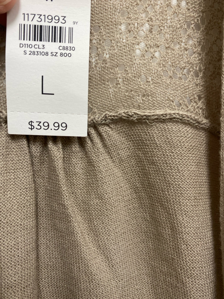 NWT LOFT Size L Beige Drape Ladies Sweater
