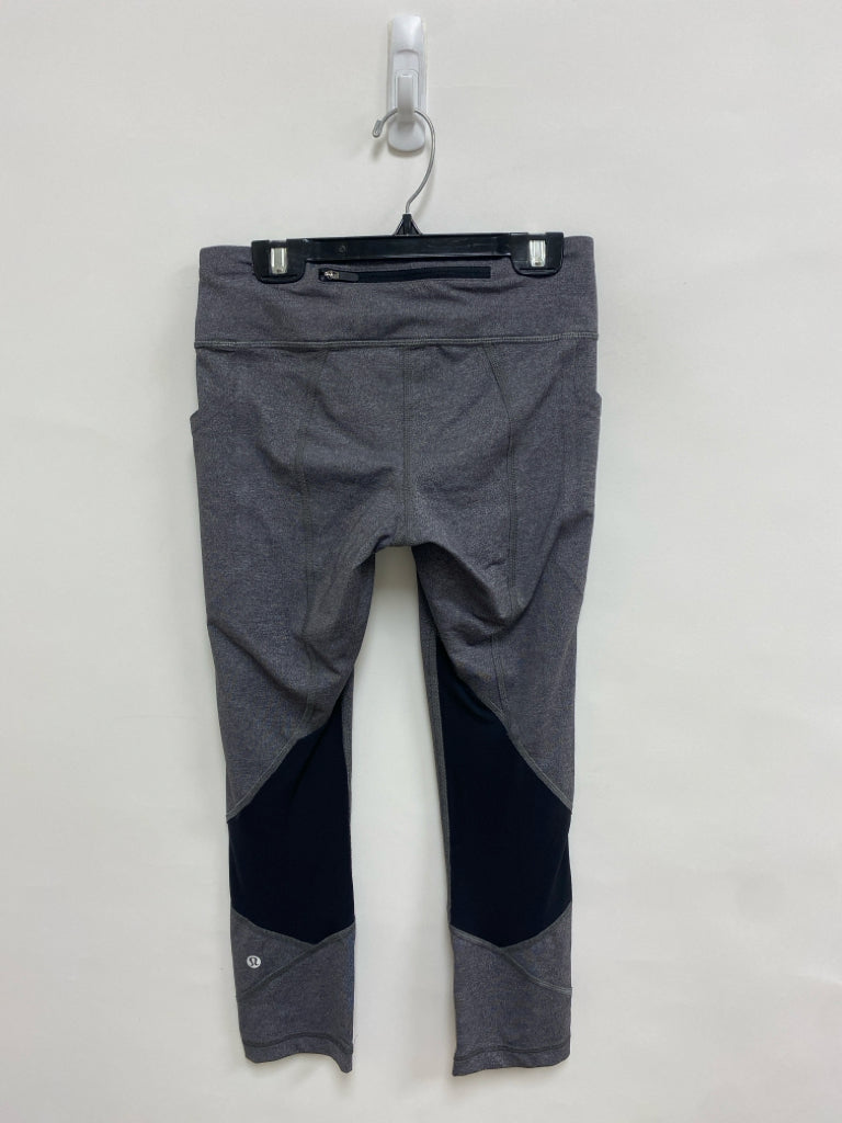 Lululemon Size 4 Gray Black Mesh Cropped Athletic Leggings