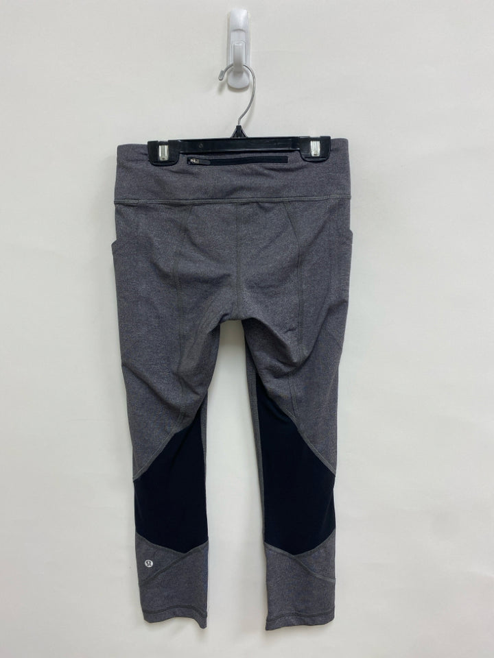 Lululemon Size 4 Gray Black Mesh Cropped Athletic Leggings