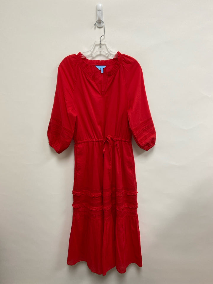 Draper/James Size S Red V Neck Ladies Dress