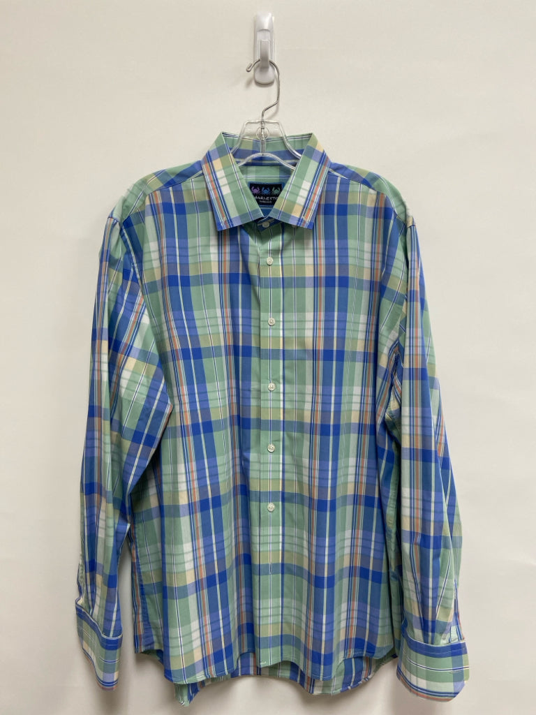 Charleston Threads Size XL Seafoam/White Blue/Orange Men&