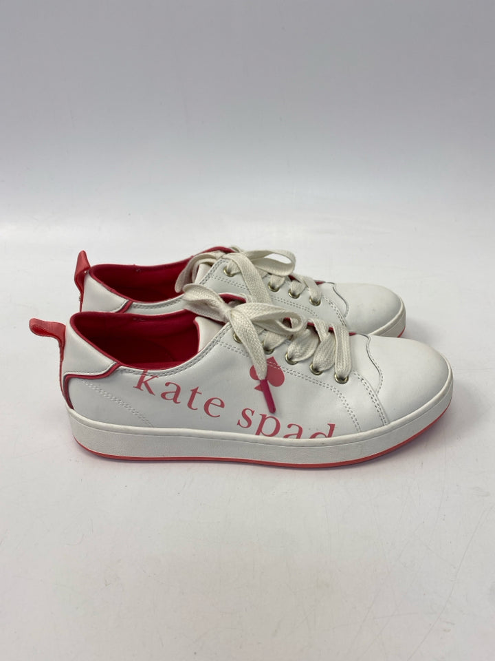 Kate Spade  Size 9 White Pink Lace-up Nikki Sneakers